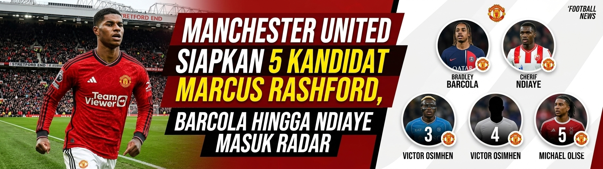 Manchester United Siapkan 5 Kandidat Pengganti Marcus Rashford