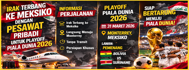 Irak Terbang ke Meksiko dengan Pesawat Pribadi untuk Playoff Piala Dunia 2026