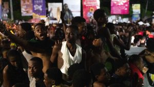 Para pemain Timnas Haiti bersuka cita merayakan sukses lolos ke Piala Dunia 2026. 