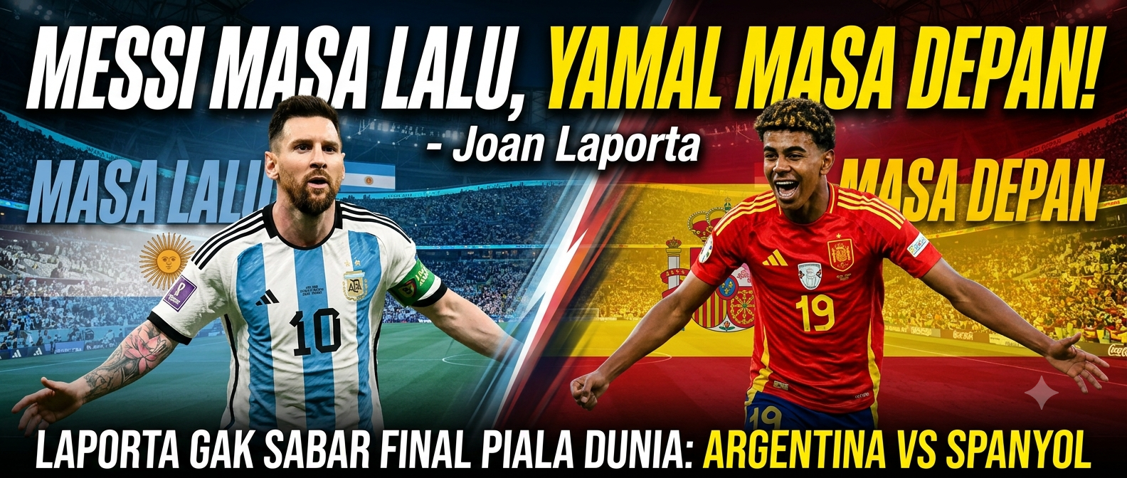 "Lionel Messi adalah masa lalu, Lamine Yamal adalah masa depan" - Joan Laporta tak sabar menyaksikan para pahlawan Barcelona saling berhadapan dalam laga final Piala Dunia antara Argentina dan Spanyol