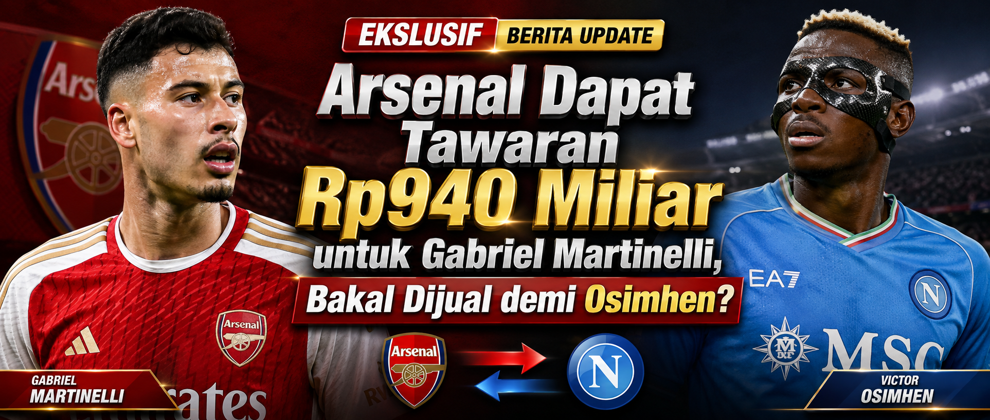 Gabriel Martinelli mendapat tawaran Rp940 miliar dari Galatasaray. Arsenal bisa menjualnya untuk mengejar Victor Osimhen