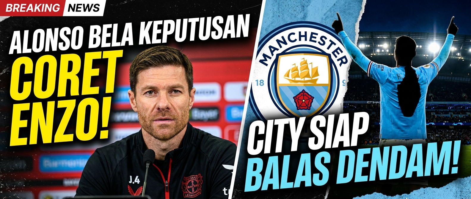 Alonso membela keputusan mencoret Enzo Fernandez, dan Manchester City siapkan balasan