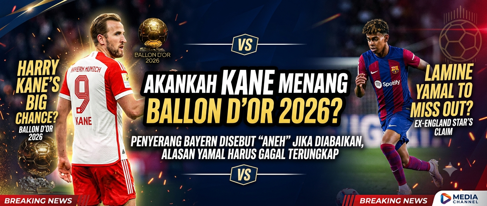Akankah Harry Kane memenangi Ballon d'Or 2026? Penyerang Bayern Munich itu disebut akan "aneh" jika diabaikan untuk Golden Ball, saat mantan bintang Inggris menjelaskan mengapa Lamine Yamal seharusnya gagal mendapatkannya