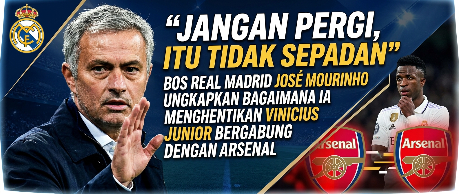 'Jangan pergi, itu tidak sepadan' - bos Real Madrid Jose Mourinho mengungkapkan bagaimana ia menghentikan Vinicius Junior bergabung dengan Arsenal