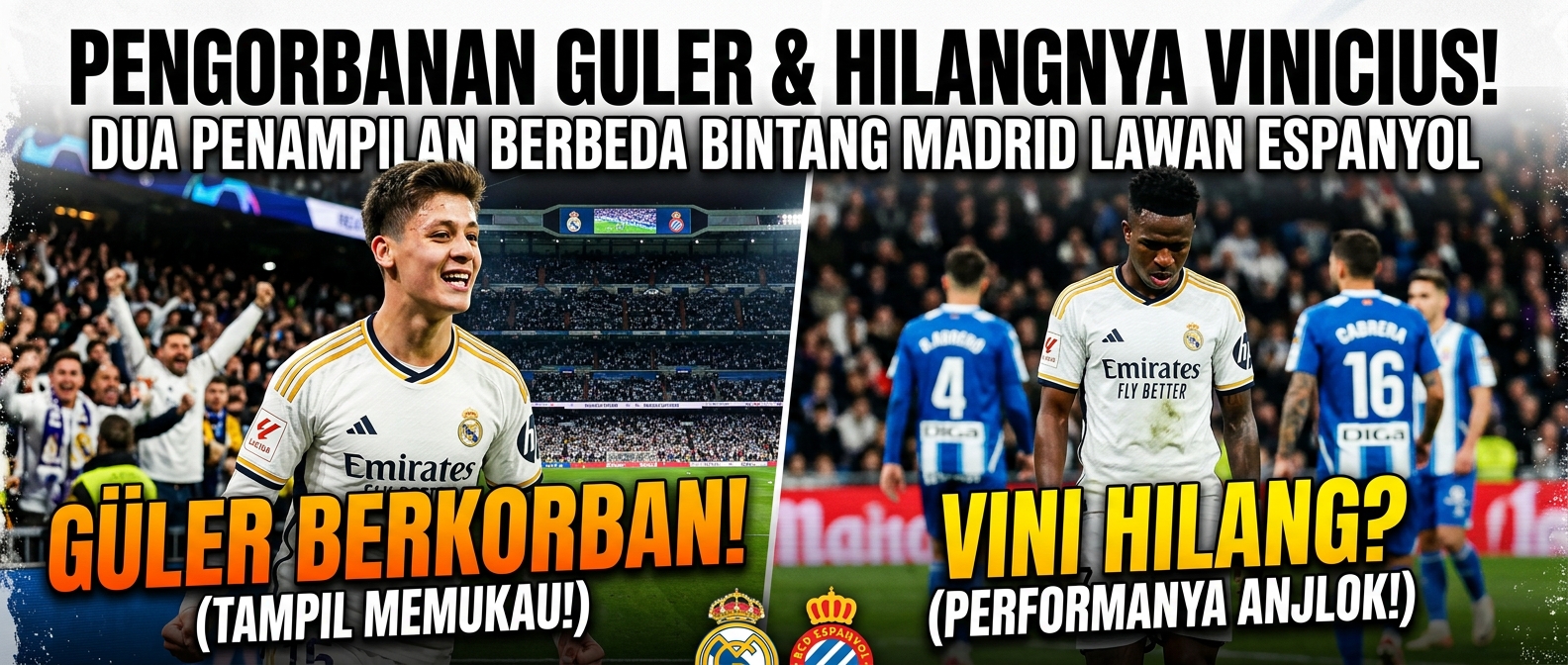 Pengorbanan Guler dan hilangnya Vinicius: Penampilan yang berbeda dari para bintang Real Madrid menghadapi Espanyol